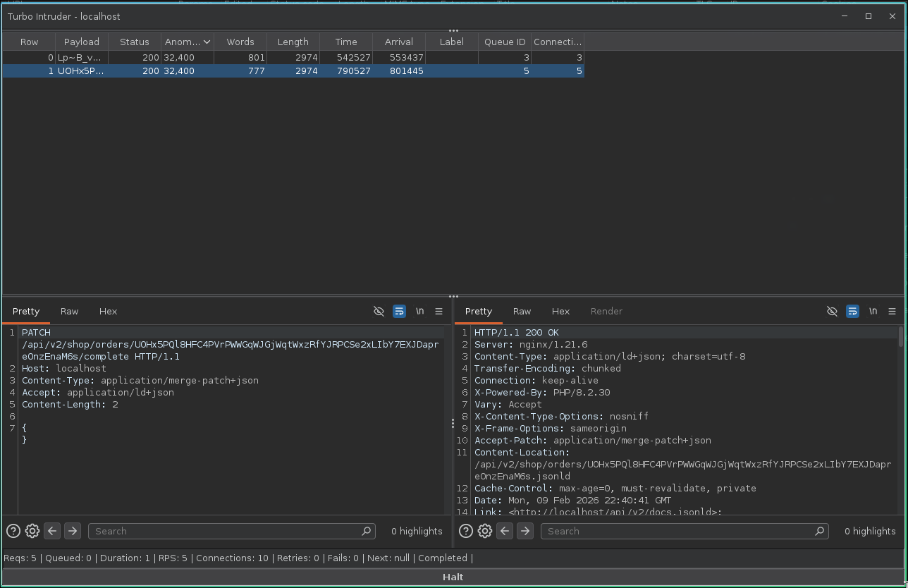 Burp Suite Turbo Intruder executing concurrent requests